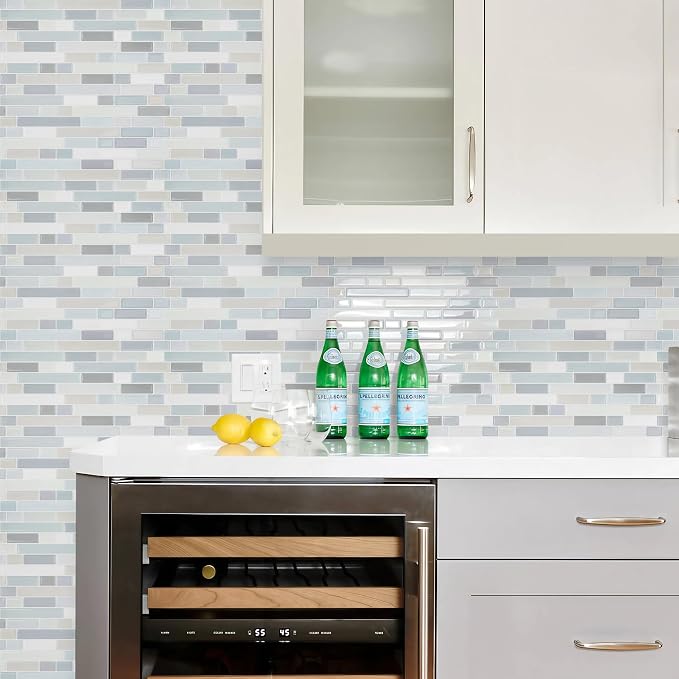 STICKGOO Thicker Peel and Stick Backsplash Tile for Kitchen and Bathroom | 10 Sheets of 12”×12” - 3D Vinyl Self Adhesive Wall Tiles Stick on Backsplash for Kitchen & Bathroom(Multicolor)