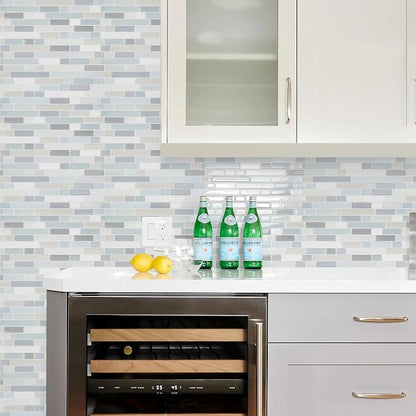 STICKGOO Thicker Peel and Stick Backsplash Tile for Kitchen and Bathroom | 10 Sheets of 12”×12” - 3D Vinyl Self Adhesive Wall Tiles Stick on Backsplash for Kitchen & Bathroom(Multicolor)