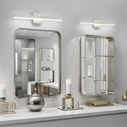 Nickel Bathroom Vanity Light 23.6 inch, 20W Dimmable 5CCT LED Bathroom Light Fixture Over Mirror Restroom-ETL Certificated