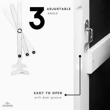 Standing Jewelry Cabinet – Full Length Mirror Jewelry Armoire Organizer with Lock, LED Lights & Multiple Storage Compartments
