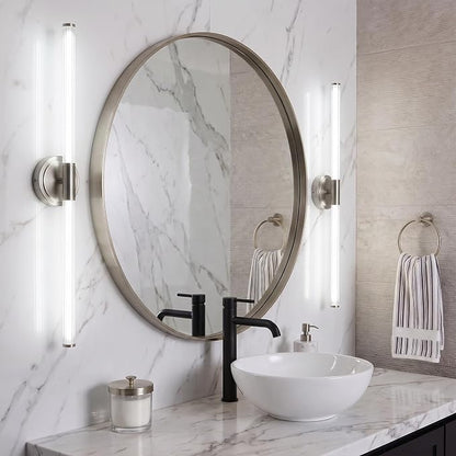 URSOLA 48" Modern LED Bathroom Light Fixtures, Brushed Nickel 3CCT Dimmable Bathroom Vanity Light Over Mirror, Bathroom Vanity Bath Bar Lights with 360° Removable Acrylic Light Tube