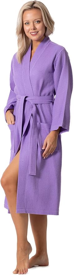 Waffle Knit Lightweight Kimono Spa & Bath Robes for Women - Quick Dry - Soft