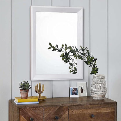 AAZZKANG Rectangular Wall Mirror Decorative Wood Framed Mirrors Large 20"x16" for Farmhouse Bedroom Bathroom Living Room Entryway Hanging Home Decor