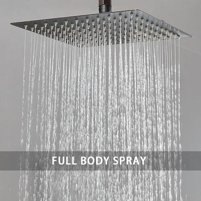 Oil Rubbed Bronze 10 Inch Rain Shower Head Ceiling Mount with Handheld, 59 Inch Hose, Mixer Valve, Bracket Holder, Rain Setting, 1 Handle, Brass, Stainless Steel, Shower Kit