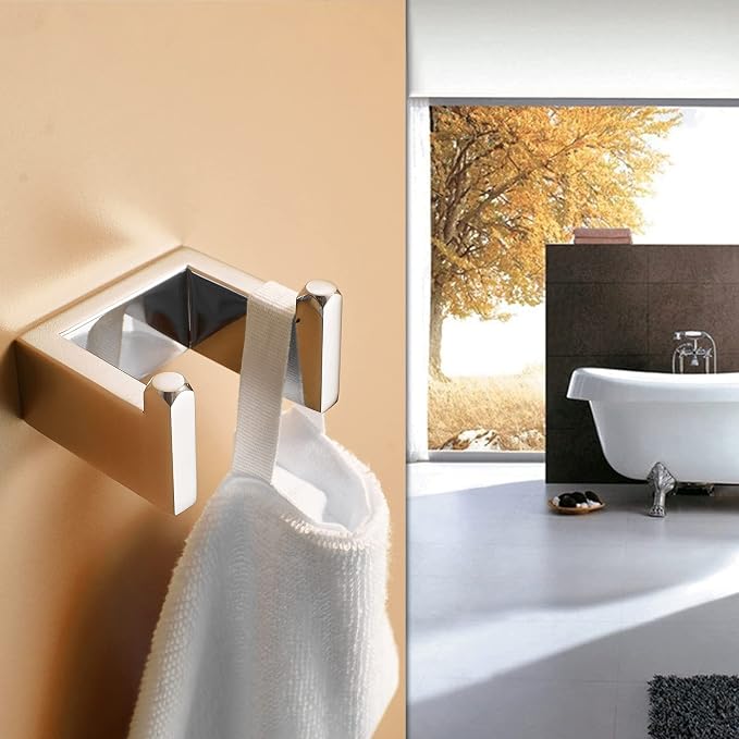 Fapully 5 Piece Bathroom Hardware Accessories Set Chrome Polish | Wall Mounted | Stainless Steel