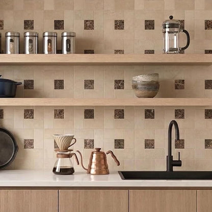 6 Inch Square Weave Marble Mosaic Tile for Wall Floor, 5 Sheets | Water & Heat Resistant Honed Marble Backsplash Tiles for Kitchen Bathroom Fireplace Surround Durable Unique Veins 4.8SQFT