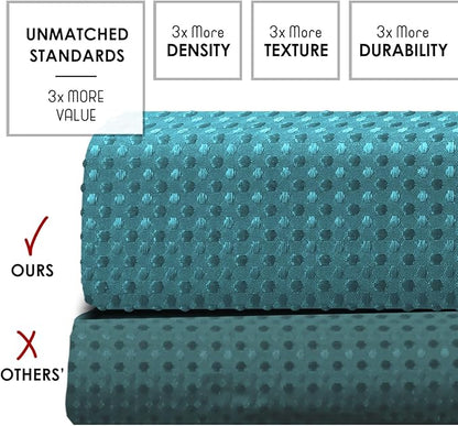 Clara Clark Teal Shower Curtain - Hotel Quality Waffle Fabric Bath Curtain 72x72, Heavy Duty Waterproof Shower Curtains for Bathroom