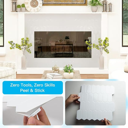 Art3d Hexagon Tile Peel and Stick Backsplash, 10-Pack, 12 x 12 Inch, White | Superior Thickness, Reliable Adhesion, Warp Resistant, Minimalist Style, Easy to Install, for Kitchen Countertops, Bedroom