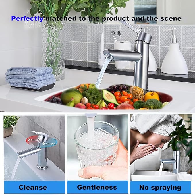 Bathroom Cold & Hot Stainless Steel Faucet, Ceramic Valve Cylinder; Silent Anti-Drip, Single Handle, Water Saving, Washbasin Sink, for Bathroom & Basin, Small Kitchen Faucet (Brushed)