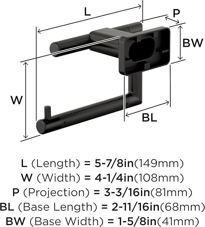 Amerock Bronx Black Bronze Single Post Tissue Holder, BH26617BBR