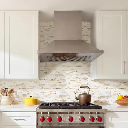 STICKGOO Peel and Stick Backsplash Tile, Stick on Backsplash for Kitchen and Bathroom, Calacatta Gold Marble Look PVC Mixed Metal Gold Self Adhesive Wall Tiles(10 Sheets)