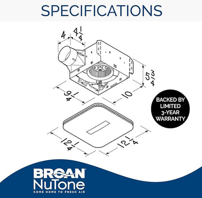 Broan-NuTone AE110LK Ventilation Fan & Available NuTone WVK2A Flexible Wall Ducting Kit for Ventilation Fans, 4-Inch