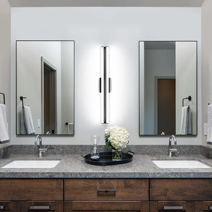 SOLFART Matte Black Bathroom Light Fixtures, Vanity Light Bar 32 Inch Black Vanity Lights Over Mirror, Black Modern LED Lighting for Bath Mirror, Cool ND