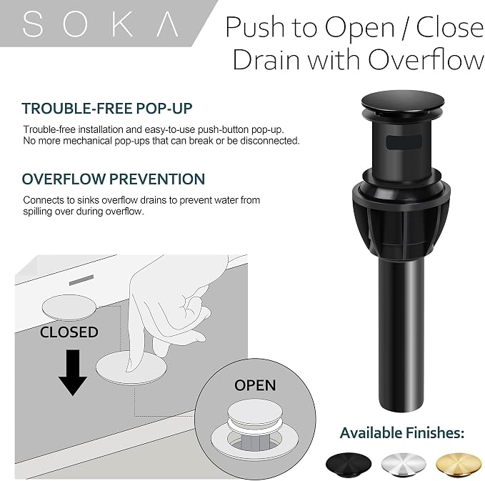 SOKA Centerset Bathroom Faucet 2 Handles 4 Inch Commercial Hand Sink Touch Faucets 3 Hole Bathroom Sink Faucet