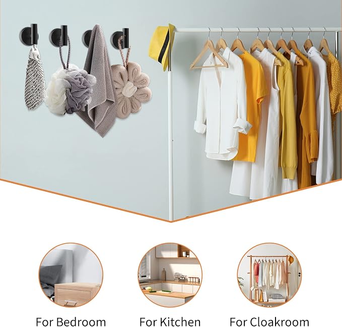 Cilee 10 Piece Matte Black Bathroom Hardware Set, 24 16 inch Towel Bar Set | 24 & 16 inch Towel bar, Toilet Paper Holder, Towel Ring, Towel Hook, Bathroom Accessories Set Stainless Steel Wall Mounted