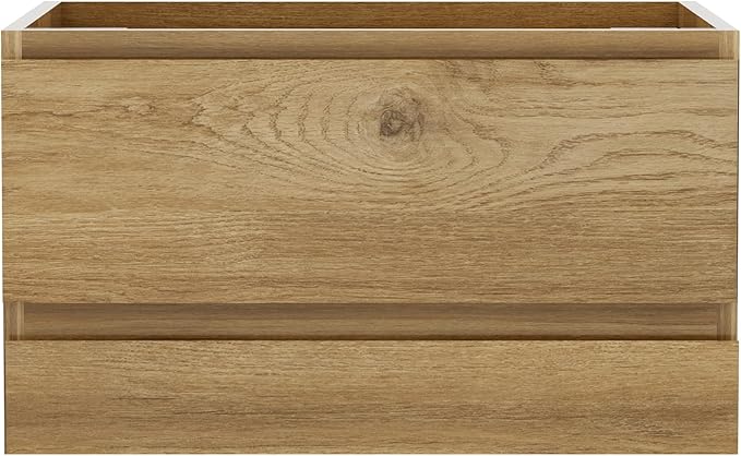 Floating Bathroom Vanity Without Sink Wall Mounted Cabinet with 2 Soft-Close Drawers and Doors, Moisture-Resistant MDF,Large Storage for Small Space (30")