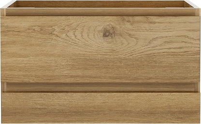 Floating Bathroom Vanity Without Sink Wall Mounted Cabinet with 2 Soft-Close Drawers and Doors, Moisture-Resistant MDF,Large Storage for Small Space (30")