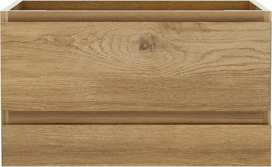 Floating Bathroom Vanity Without Sink Wall Mounted Cabinet with 2 Soft-Close Drawers and Doors, Moisture-Resistant MDF,Large Storage for Small Space (30")
