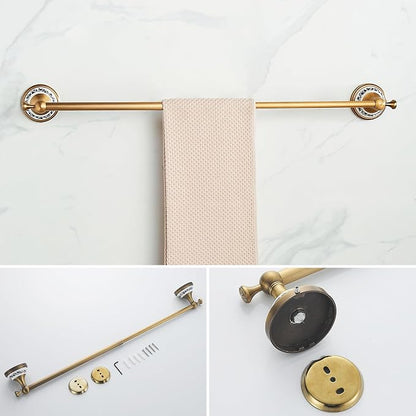 Antique Bronze Bathroom Hardware Set,Adjustable Towel Rack, Toilet Roll Paper Holder,Hand Towel Holder,Hook, Bathroom Accessories Set Wall Mounted,Porcelain Design