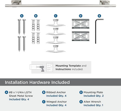Amerock Bronx Polished Nickel 24 inch (610mm) Towel Bar, BH26615PN