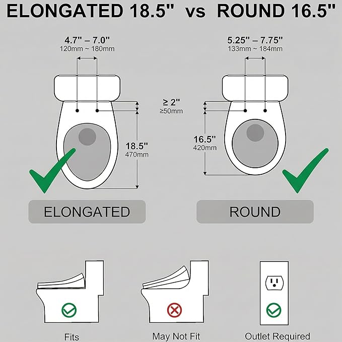 Bidet Toilet Seat Elongated,Instant Heating, Feminine Wash And Front And Rear Wash, Adjustable Temperature, Wireless Remote Control, Self-Cleaning Nozzle, LED Light, Slow-Down Function,Easy To Install