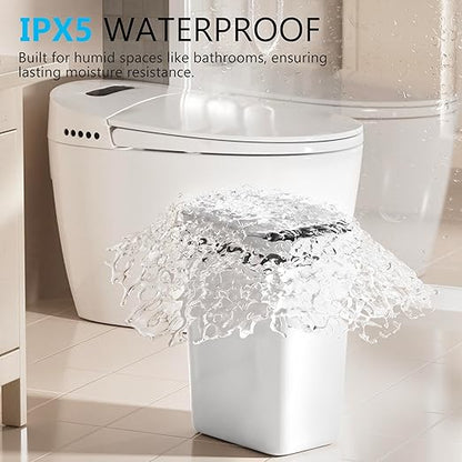 Bathroom Small Trash Can with Lid, Automatic Garbage Can, 2.6 Gallon | 3 Pack Touchless Slim Waterproof Motion Sensor Smart Trash Bin for Bedroom, Office, Living Room-White