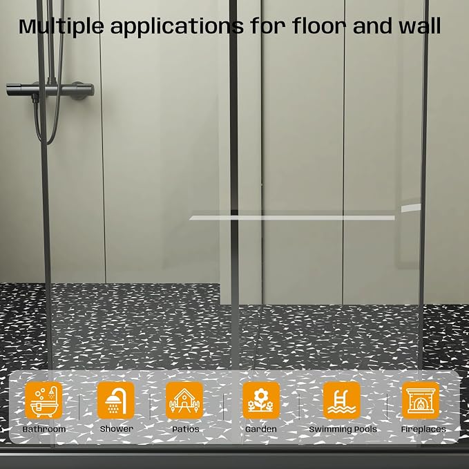 Pebble Tile for Shower Floor, Black Geometric Pebble Mosaic Backsplash for Kitchen Bathroom Wall and Floor Tile and Outdoor Areas, 5 Sheets