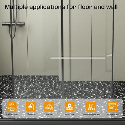 Pebble Tile for Shower Floor, Black Geometric Pebble Mosaic Backsplash for Kitchen Bathroom Wall and Floor Tile and Outdoor Areas, 5 Sheets