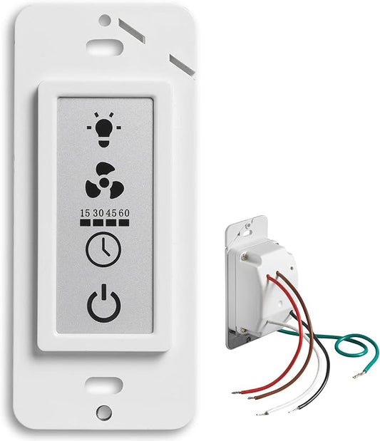 Homewerks 7150-12 LCD Bathroom Timer Switch for Ventilation Fan and Light 3 Functions