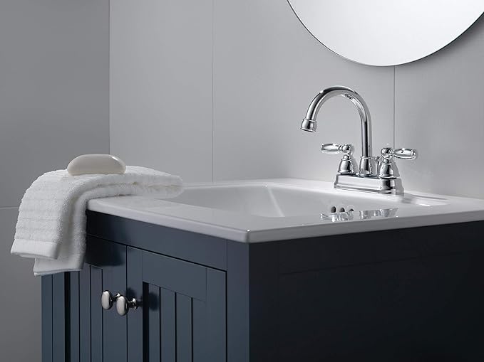 Peerless Claymore Centerset Bathroom Faucet Chrome, Bathroom Sink Faucet, Pop-Up Drain Assembly, Chrome P299685LF
