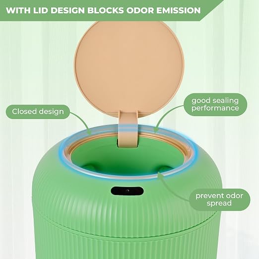 Pukomc Smart Sensor Wastebasket, Convenient and Hygienic Easy to Use | Technology Sensor Waterproof Wastebasket Plastic Trash Can for Kitchen, Bathroom, Bedroom, Living Room, Office and Outdoor