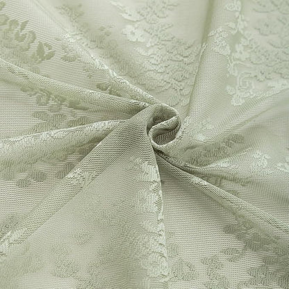 TUDECO Stand Up Sage Green Lace Shower Curtain with Valance, 36''W x 72''L | Vintage Floral, Semi-Sheer, Antique, Scalloped Edges, Reinforced Holes Top, Machine Washable, 1 Panel