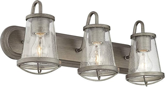 Designers Fountain Darby 3-Light Bathroom Vanity Light Fixture, Weathered Iron, 87003-WI