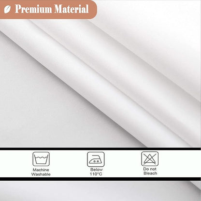 UFRIDAY Long White 72x78 inches Shower Curtain with Mesh Window, Washable Fabric Shower Curtain for Bathroom Sets,Weighted Bottom Hem, 72 x 78 Inch, Modern