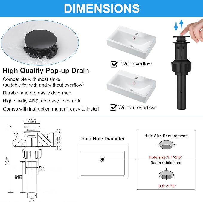 RUMOSE Matte Black Bathroom Faucets Set with Pop Up Drain Single Handle Bathroom Sink Faucet 1 & 3 Hole Waterfall Spout Vanity Faucet Kit with Deck Plate Rv Lavatory Basin Faucet, Stainless Steel