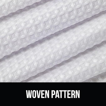 GORILLA GRIP Waffle Shower Curtain, Thick Weighted Fabric, 72x78, Wrinkle and Rust Resistant, Classic Hotel Quality Design, Heavy Duty Long Curtains for Bathroom Showers, Bath Tubs, Machine Wash White