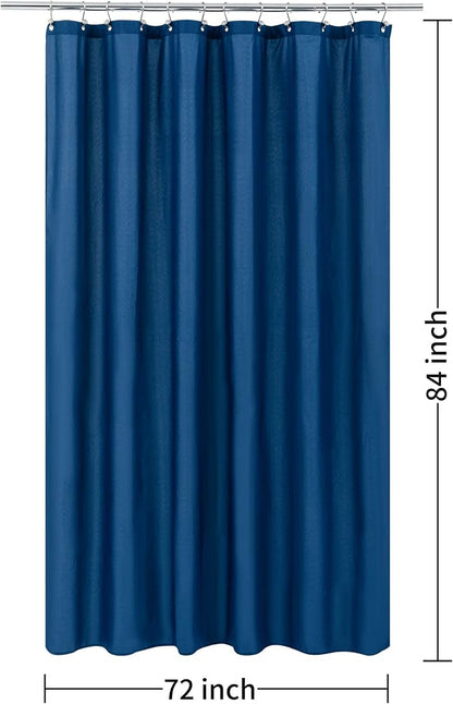 ALYVIA SPRING Extra Long Waterproof Fabric Shower Curtain Liner Navy, 72x84 | 3 Magnets, Soft Cloth & Hotel Quality, Machine Washable, Light-Weight, Extra Long Size