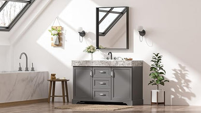 Keonjinn 24x30 Inch Matte Black Bathroom Mirror for Over Sink, Rectangular | HD Tempered Glass, Vanity Mirror, Brushed Framed, Square Corner, Modern Farmhouse, Wall Mounted Mirrors, Aluminum Alloy