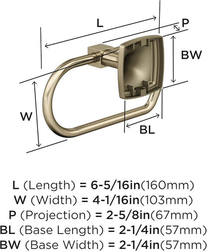 Amerock BH36091BBZ | Golden Champagne Single Post Toilet Paper Holder | 7-1/16 in. (179 mm) Length Toilet Tissue Holder | Stature | Bath Tissue Holder | Bathroom Hardware | Bath Accessories