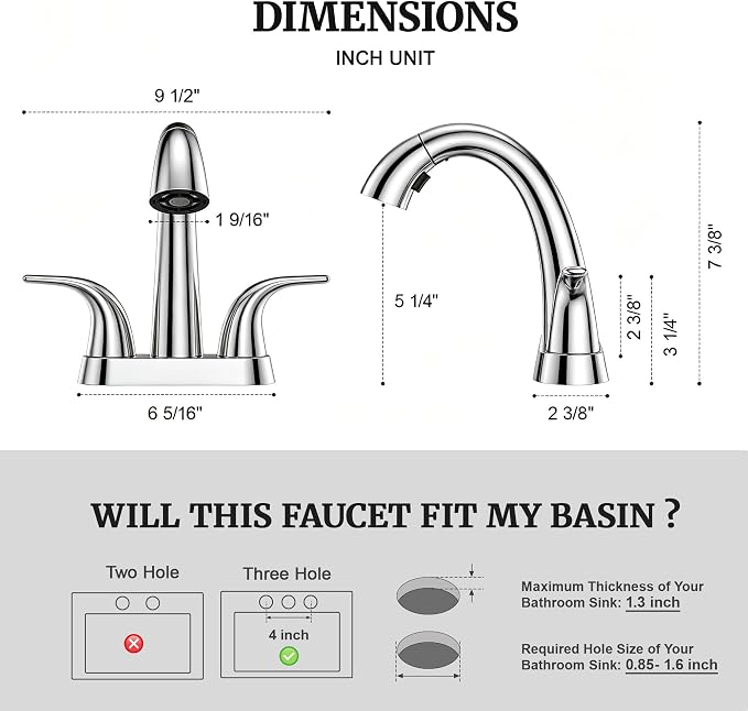 Bathroom Sink Faucet with Sprayer, 4 Inch Faucet Chrome with Pop Up Drain | Ultimate Unicorn Centerset Pull Down Vanity Faucets 3 Hole- Two Handle Modern Washbasin Tap Set for Rv Lavatory Restroom
