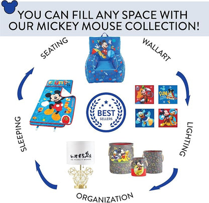 Idea Nuova Disney Mickey Mouse 4 Pack Canvas LED Wall Art Set,Childrens Wall Hanging Décor,Each Piece 11"x11"