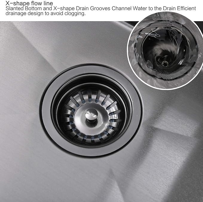 30 Inch Black Drop in Kitchen Sink Workstation -VOKIM 30 x 22 - Inch Drop in sink 16 Gage Stainless Steel TopMount sink Single Bowl 10'' Deep Kitchen Sink with Cutting Board