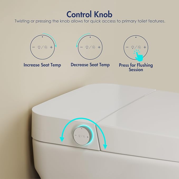 One Piece Smart Toilet, No Bidet, Foot Sensor Flush, Heated Seat | Off Seat Auto Flush, Pre Wet System, Hands Free Operation, Efficient Flush System, Water Saving Design, Night Light