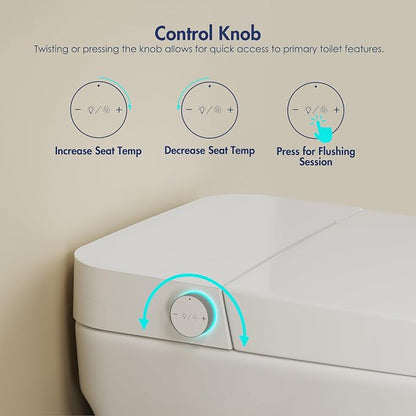 One Piece Smart Toilet, No Bidet, Foot Sensor Flush, Heated Seat | Off Seat Auto Flush, Pre Wet System, Hands Free Operation, Efficient Flush System, Water Saving Design, Night Light