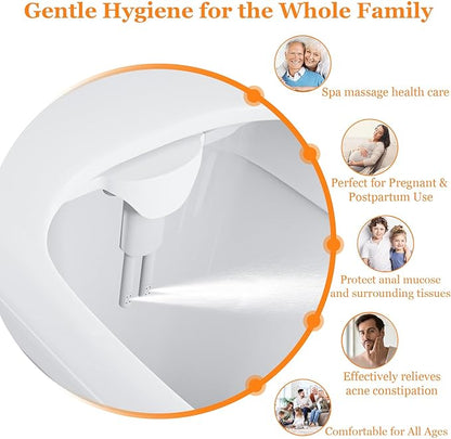 Bidet Attachment for Toilet - A Non-Electric Self Cleaning Water Sprayer with Adjustable Water Pressure, Ultra-Slim Bidet Attachment, Rear and Feminine Wash, Angle Control & Easy Home Installation