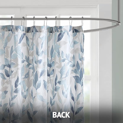 Madison Park Sofia Shower Curtain for Bathroom, 72 x 72, Blue | Ultra Soft, Microfiber, Adds Privacy, Machine Washable, OEKO-TEX Certified
