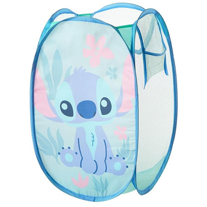 Disney Stitch Pop Up Hamper – Collapsible Laundry Basket with Durable Carry Handles – 21'' x 13.5'' – Lightweight Storage Bin for Kids, Nursery, Bedroom & Toys