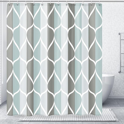 Gelbchu Grey Blend Geometric Shower Curtain for Bathroom, 54x78 Inch | with Hooks, Premium Polyester, Quick Dry, Water Repellent, Machine Washable, Rustproof Grommets, Modern Minimalist