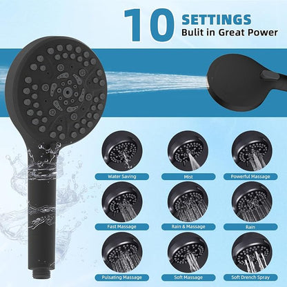 10" Metal Filtered Shower Head with 10-Mode Handheld, Oil Rubbed Bronze | NSF/ANSI/CAN 372 Certified, High Pressure Showerhead Combo, 20 Stage Shower Filter, 11" Shower Arm, 71" Hose, Shower Holder