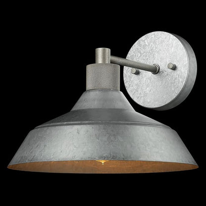 GLOBE Electric 44840 Sutton Outdoor/Indoor Wall Sconce, Galvanized Metal, Textured Socket Detail, Bulb Not Included